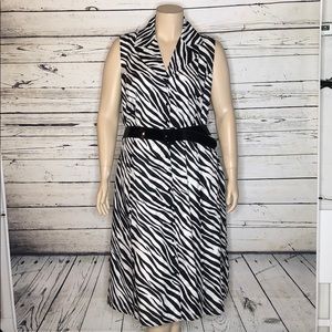 Jones New York 22W Animal Print Shirt Dress w Belt